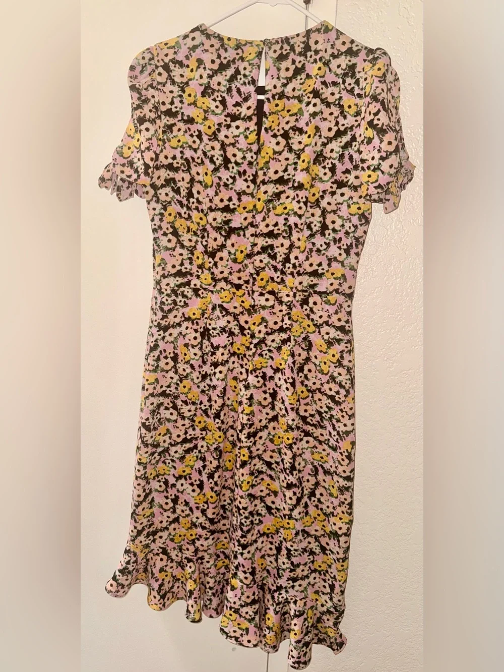 Betsey Johnson Asymmetrical Floral Midi Dress Bumble Bees Tea Party - Picture 10 of 10